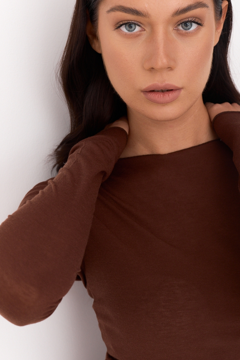 Лонгслив из тенсела и шерсти