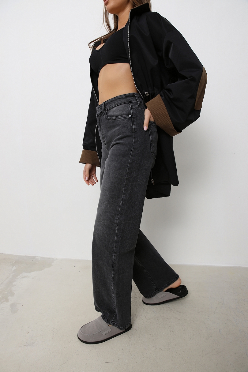 Джинсы прямые с завышенной посадкой