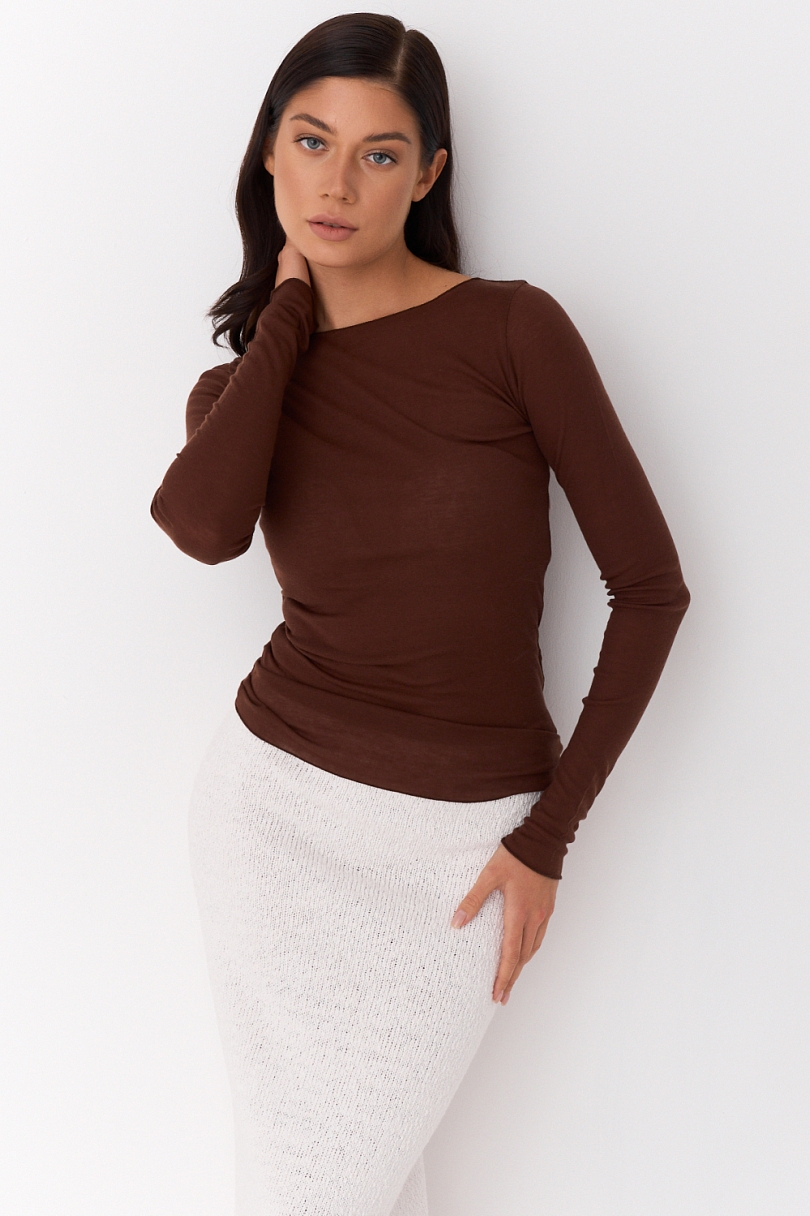 Лонгслив из тенсела и шерсти
