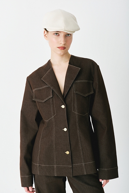 Жакет из сырого денима