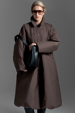 Тренч утепленный макси длины 