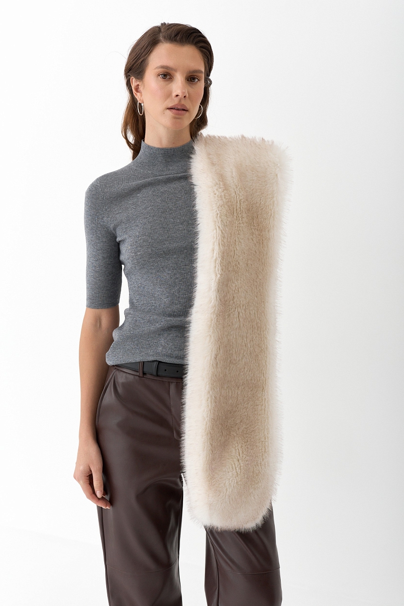 Топ с воротником стойка из мериноса