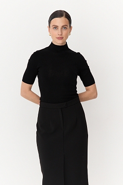 Топ с воротником стойка из мериноса