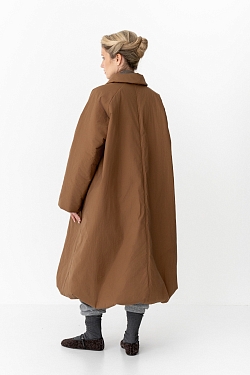 Тренч утепленный макси длины 