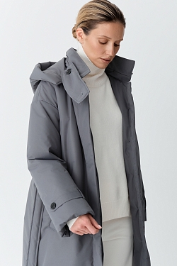 Пальто однобортное утепленное