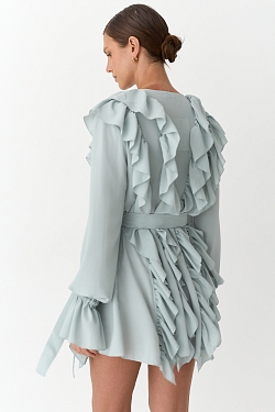 Платье с драпировкой и шнуровкой