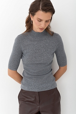 Топ с воротником стойка из мериноса