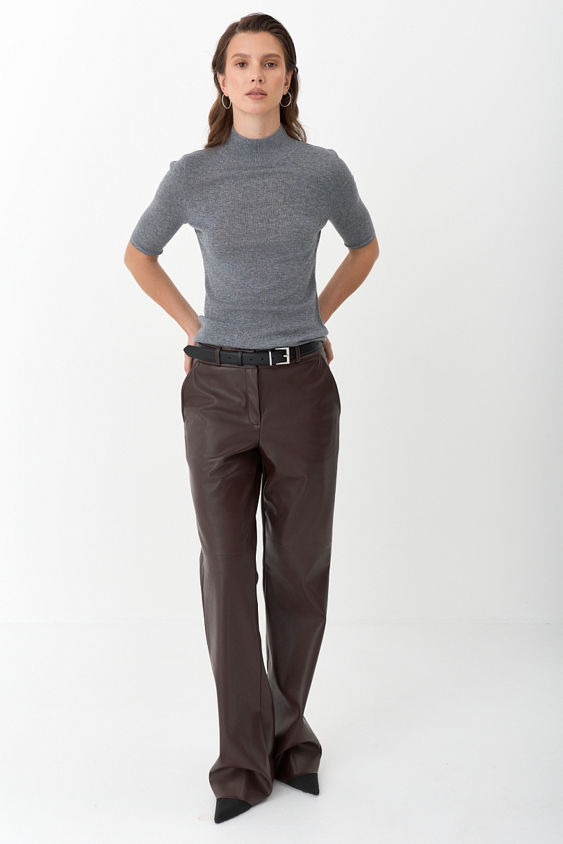 Топ с воротником стойка из мериноса