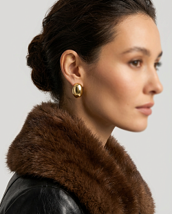 Серьги объемные, золотые