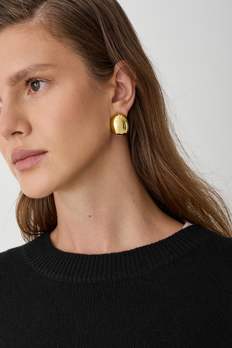 Серьги объемные, золотые