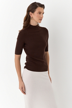 Топ с воротником стойка из мериноса