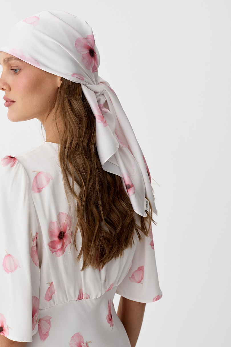 Платье макси из струящейся вискозы с маками
