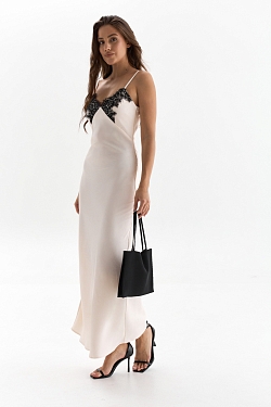 Платье-комбинация с кружевом