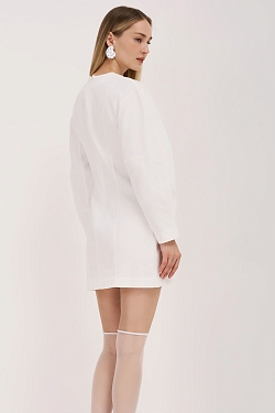 Платье с О-образной линией плеча из мягкого денима