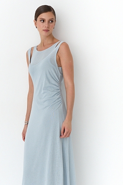 Платье-майка из вискозы с многослойным эффектом 