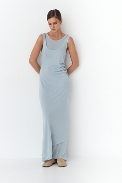 Платье-майка из вискозы с многослойным эффектом 