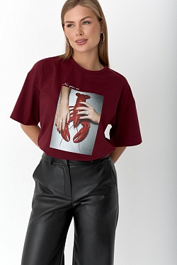 Брюки свободного кроя из экокожи