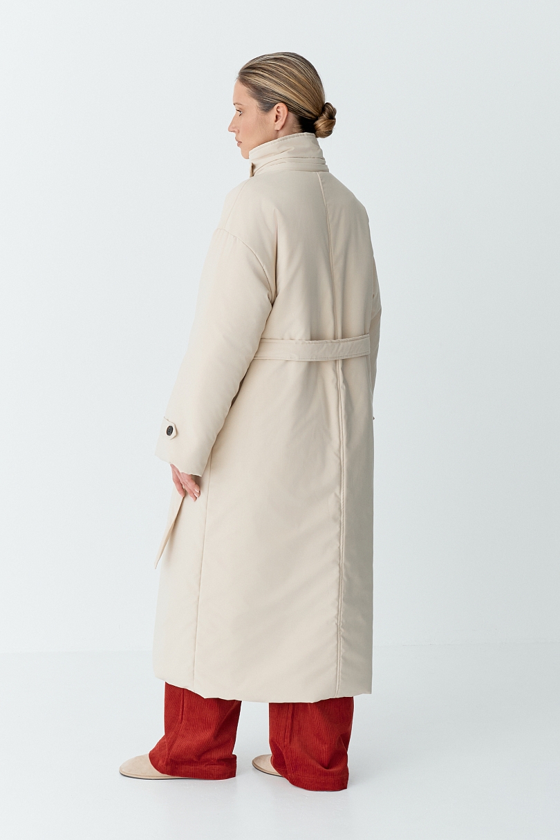 Пальто однобортное утепленное