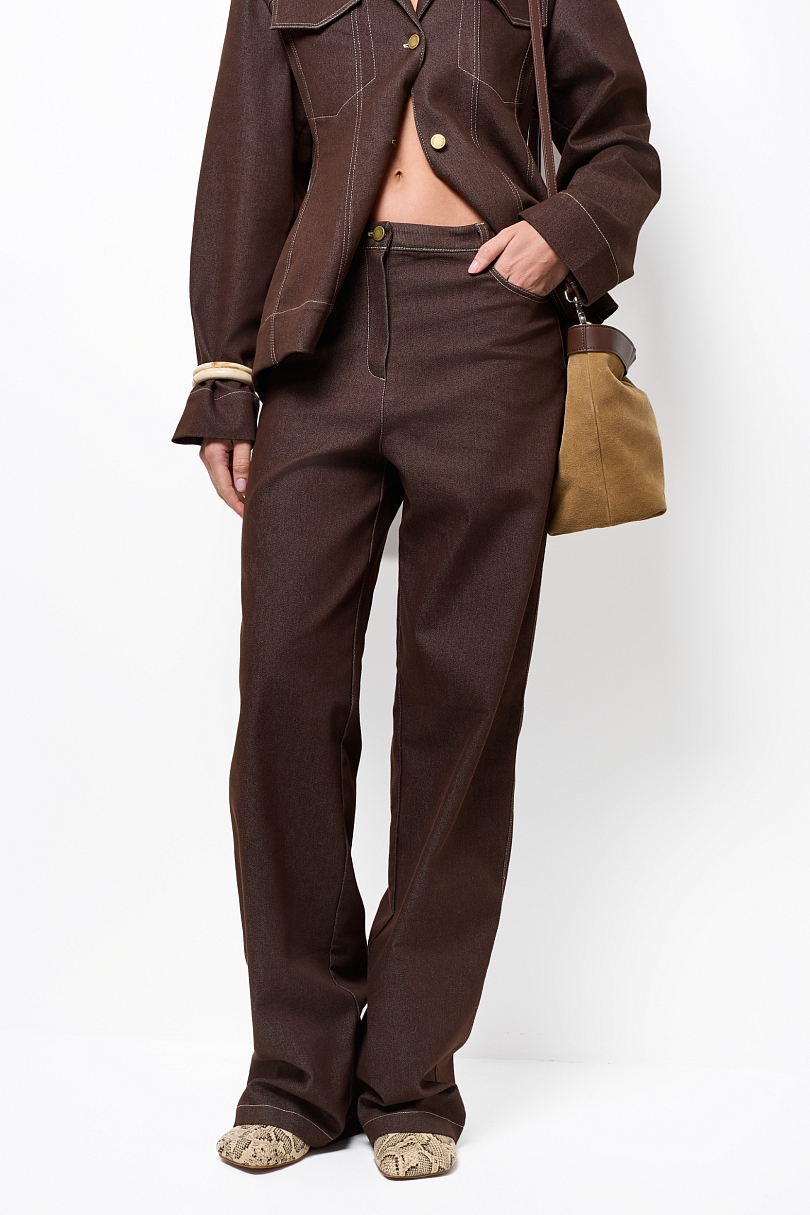 Джинсы из сырого денима