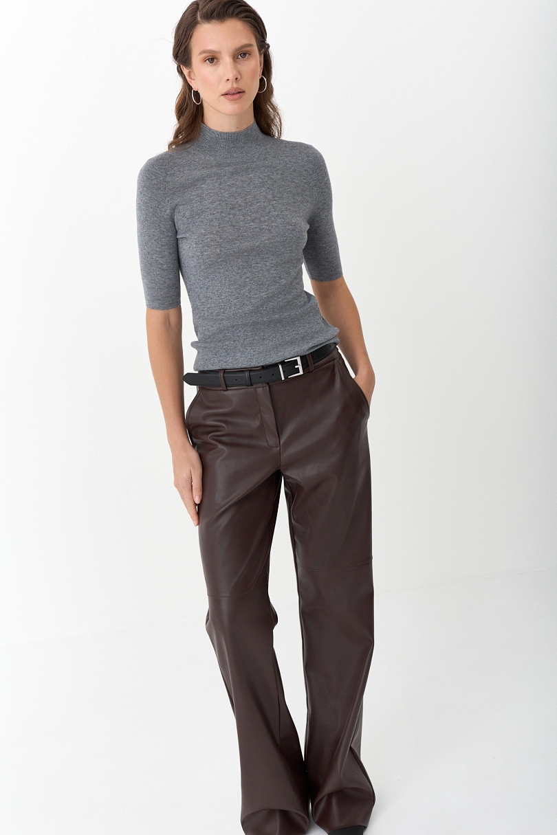 Топ с воротником стойка из мериноса