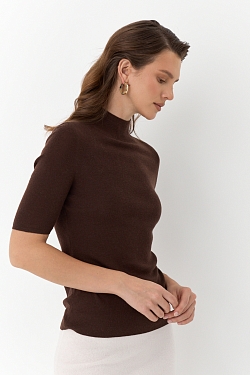Топ с воротником стойка из мериноса