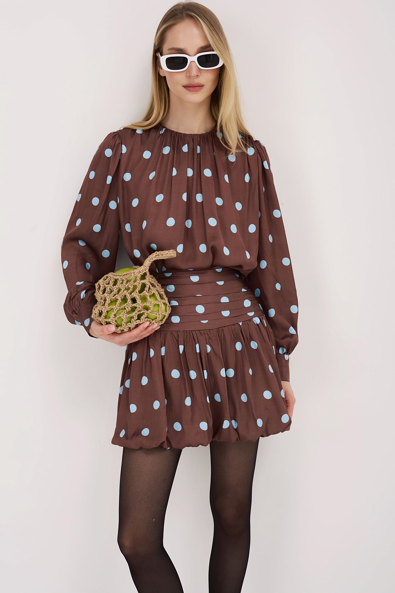 Комплект из вискозы и хлопка в горошек