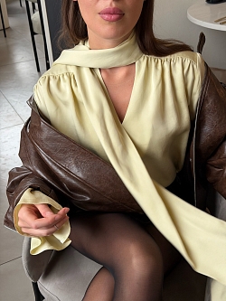 Блуза из 100% лиоцелла с бантом