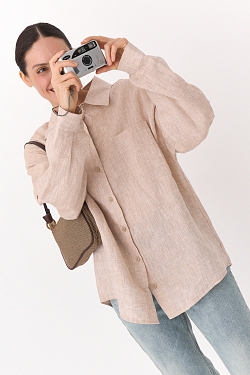 Рубашка изо льна оверсайз