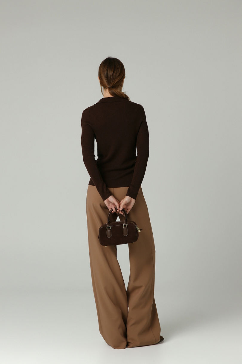 Сумка-багет из натуральной замши