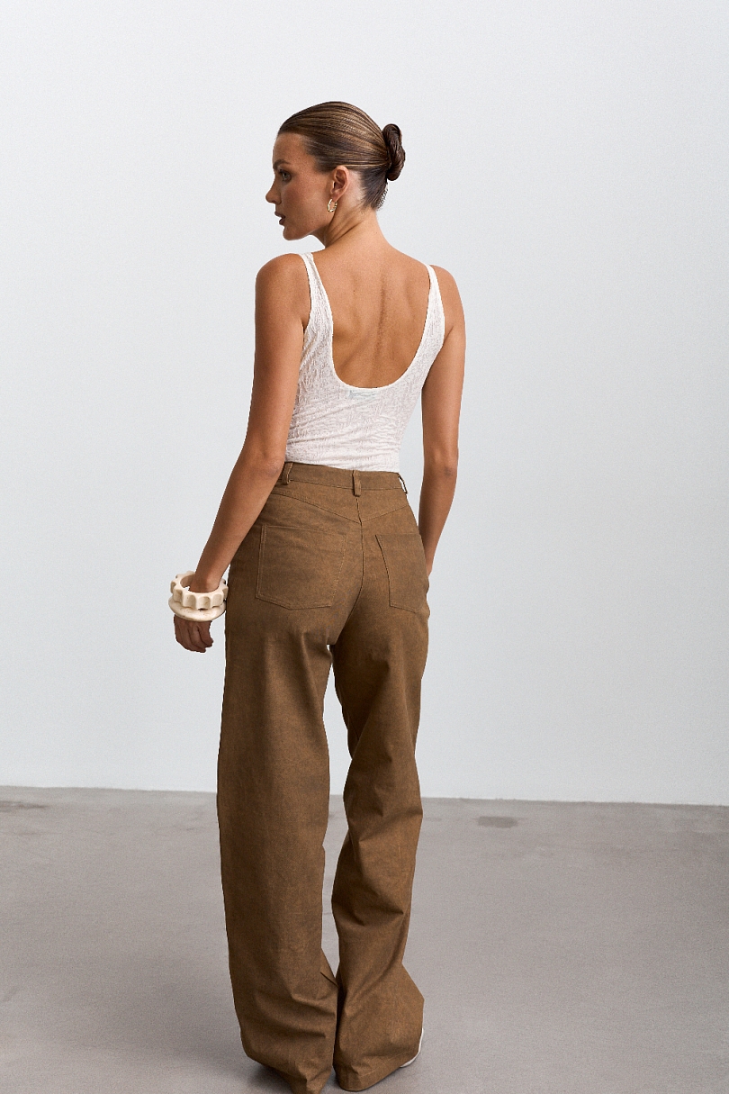 Боди из ажурного трикотажа с хлопком