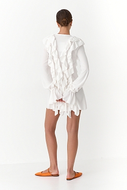 Платье с драпировкой и шнуровкой