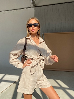 Рубашка изо льна оверсайз