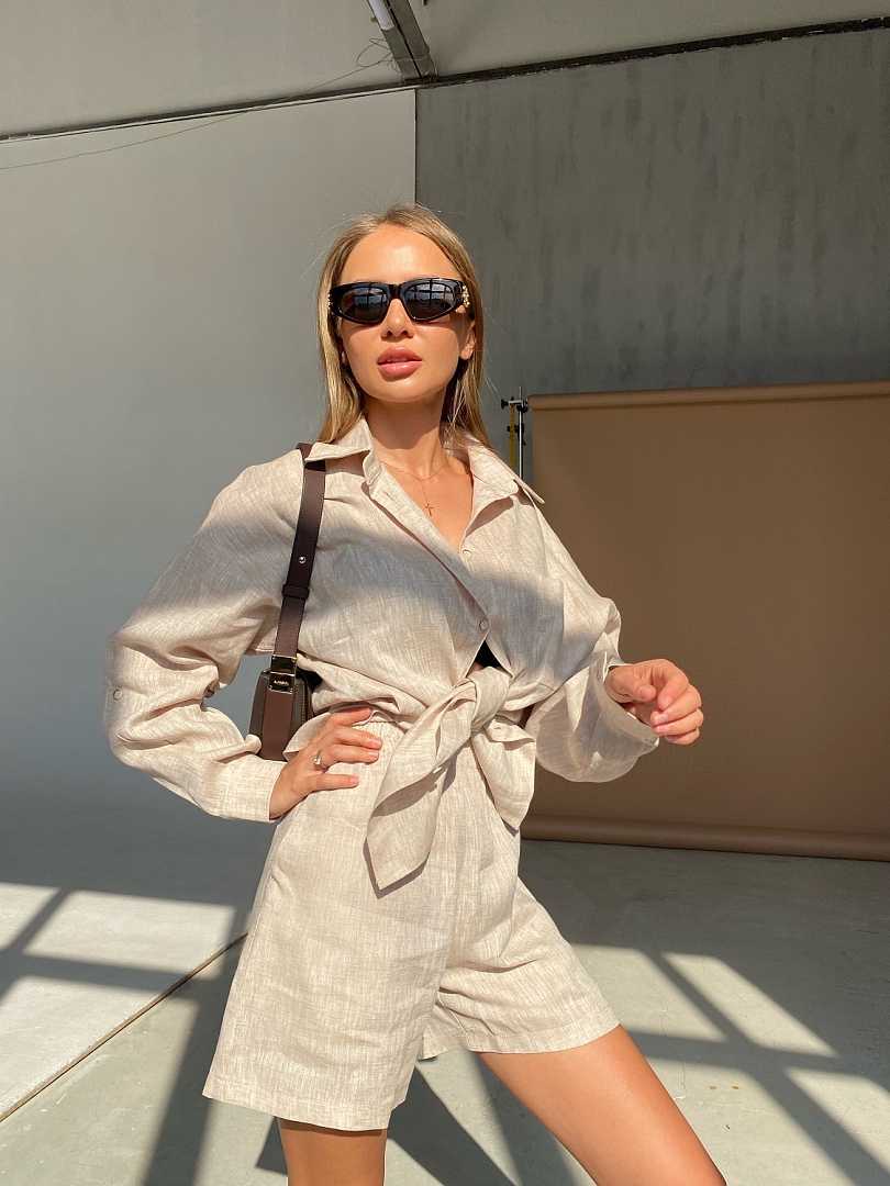 Рубашка изо льна оверсайз