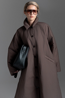 Тренч утепленный макси длины 