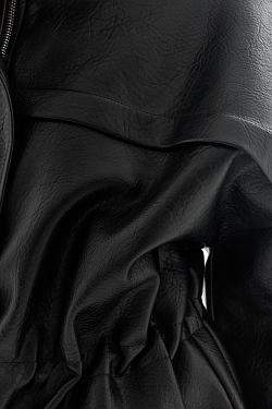 Парка из зернистой экокожи утепленная