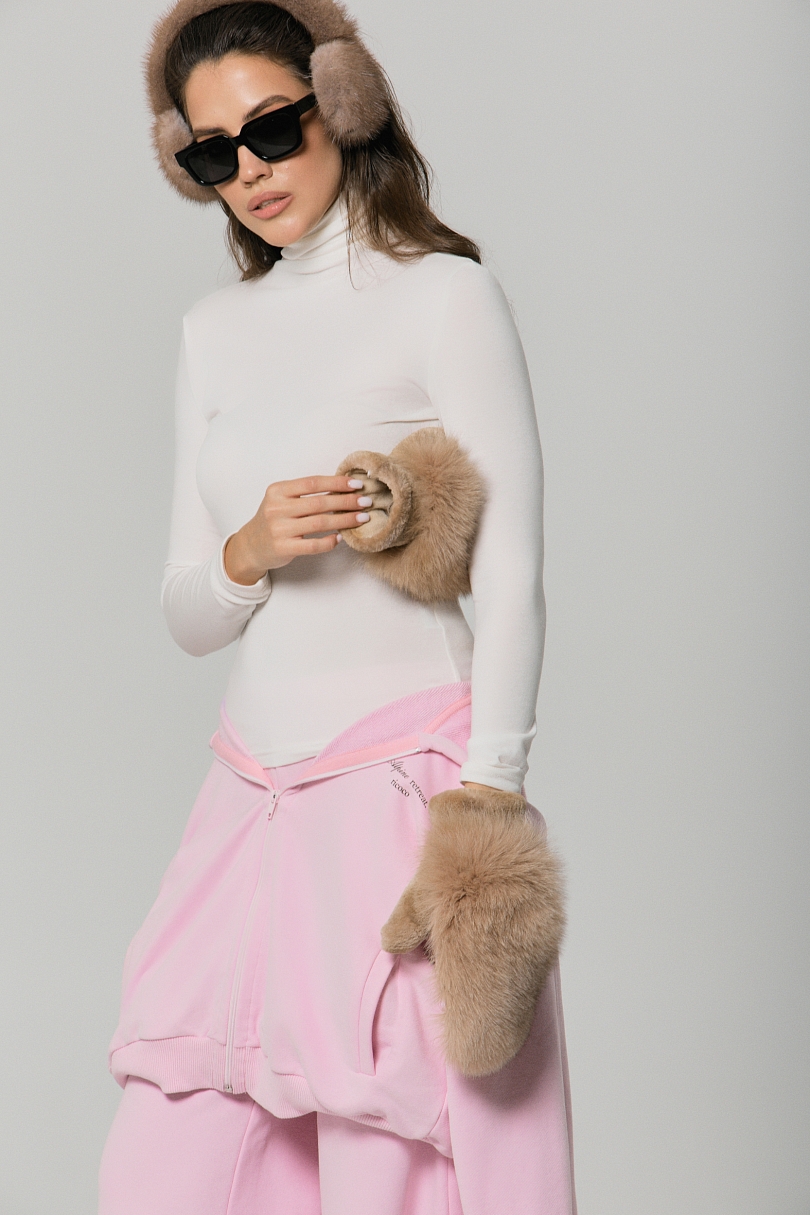 Брюки с велюр эффектом 