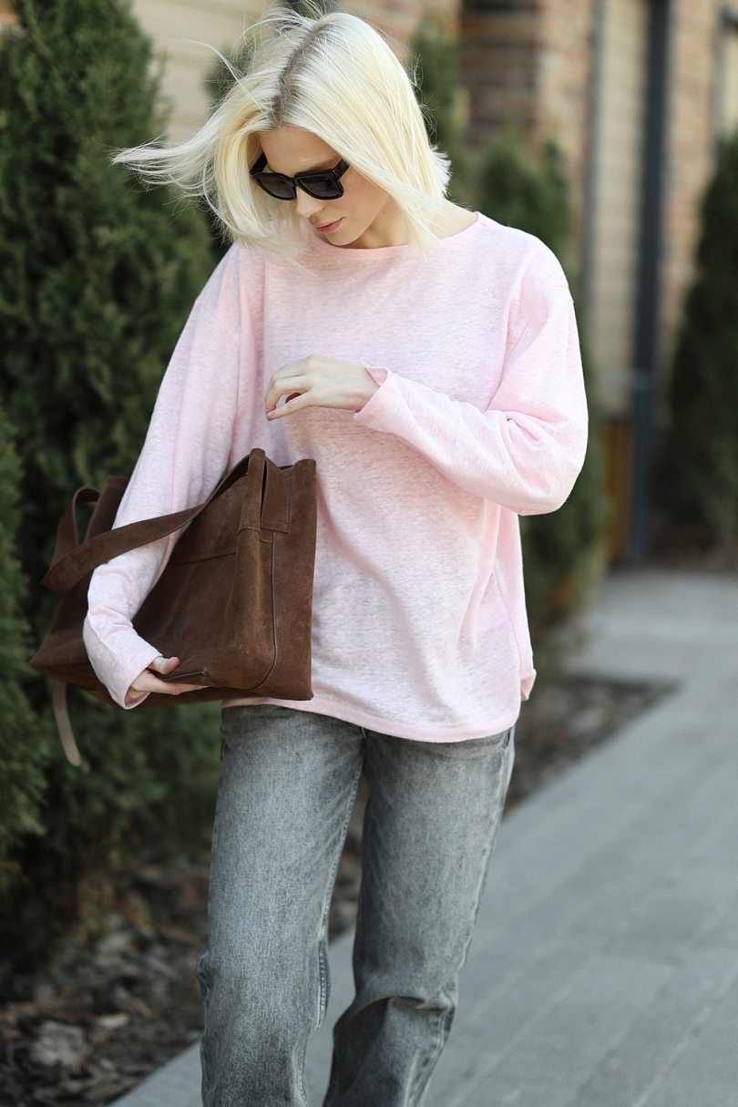 Лонгслив из 100% трикотажного льна