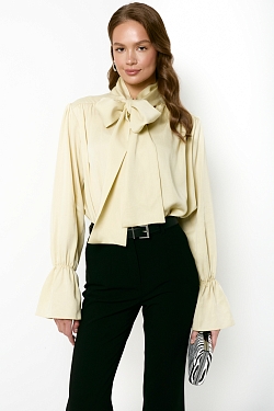 Блуза из 100% лиоцелла с бантом