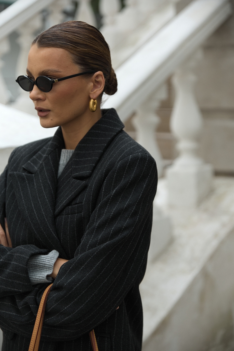 Пальто-бушлат в полоску