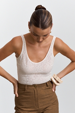 Боди из ажурного трикотажа с хлопком