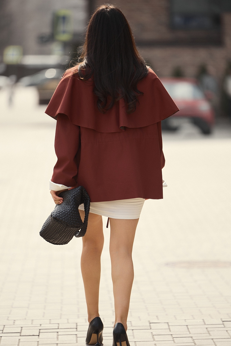 Тренч со съемным кейпом из хлопка с пропиткой