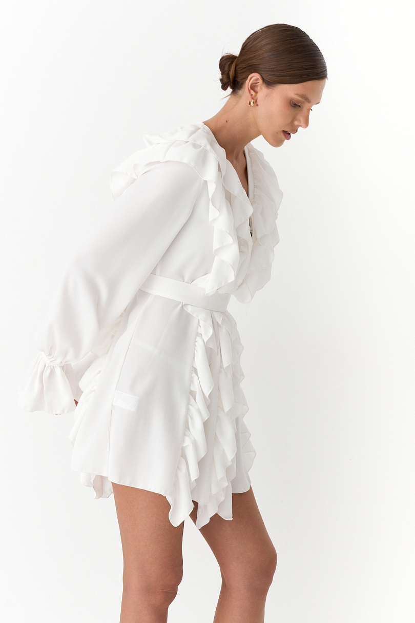 Платье с драпировкой и шнуровкой