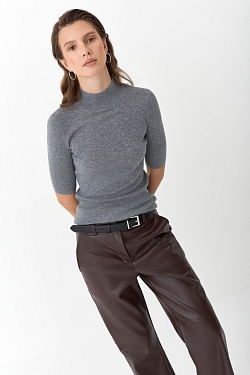 Топ с воротником стойка из мериноса