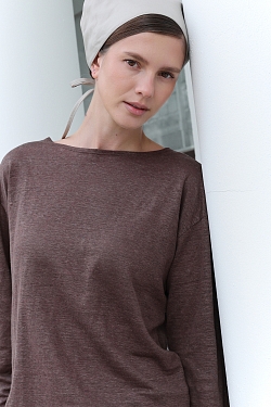 Лонгслив из 100% трикотажного льна