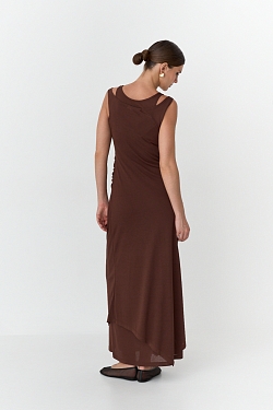 Платье-майка из вискозы с многослойным эффектом 