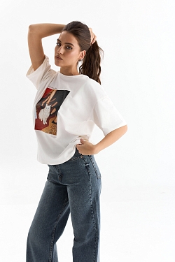 Футболка оверсайз с принтом