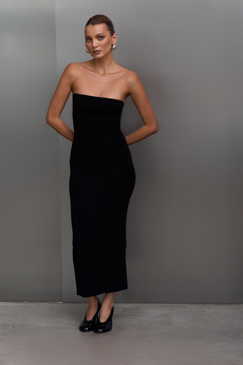 Платье-бандо миди