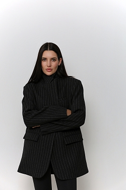 Пальто-бушлат в полоску