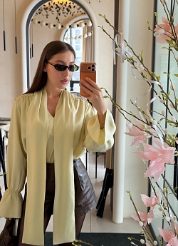 Блуза из 100% лиоцелла с бантом