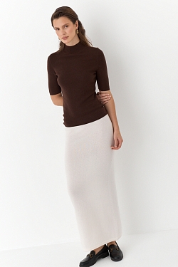 Топ с воротником стойка из мериноса